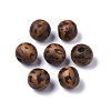 Printed Natural Wood Beads WOOD-R266-03-1