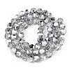 Transparent Electroplate Glass Beads Strands EGLA-A035-T8mm-M01-2
