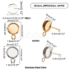 40Pcs 2 Color Ion Plating(IP) 304 Stainless Steel Stud Earring Settings STAS-GA0001-25-2