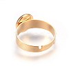 Ion Plating(IP) Adjustable 201 Stainless Steel Finger Rings Components STAS-G187-01G-8mm-3
