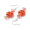 Dyed Synthetic Turquoise & Glass Dangle Earrings EJEW-TA00428-4
