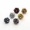 Electroplate Glass Round Woven Beads GLAA-A034-4mm-C-1