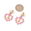Glass Seed Beads Dangle Stud Earrings EJEW-MZ00396-05-3
