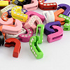 Mixed Color Zinc Alloy Grade A Rhinestone Letter Slide Charms ALRI-S130-J-1