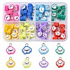 80Pcs 8 Colors Handmade Polymer Clay Charms CLAY-YW0001-74-1