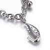 Tarnish Resistant 304 Stainless Steel Charm Bracelets BJEW-L637-31-P-3