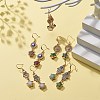 Natural Gemstone Star with Evil Eye Dangle Earrings EJEW-JE05069-5