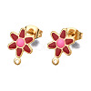 304 Stainless Steel Enamel Stud Earring Findings STAS-T052-43G-05-1