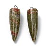 Natural Unakite Pointed Pendants G-D040-01P-B01-2