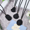 4Pcs 4 Styles Glass Pendant Necklaces NJEW-OC0001-04B-4