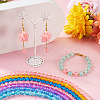 7 Strands 7 Colors Baking Paint Transparent Crackle Glass Bead Strands DGLA-TA0001-02-7