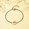 201 Stainless Steel Tree of Life Link Bracelet with 304 Stainless Steel Box Chains for Women BJEW-JB08281-01-2