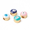 Eco-Friendly Rack Plating Brass Enamel Slide Charms KK-F835-31-G-1