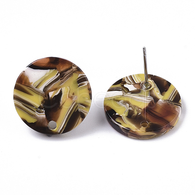 Cellulose Acetate(Resin) Stud Earring Findings KY-R022-020-1