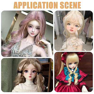 4Pcs 4 Colors High Temperature Fiber Doll Hairs DIY-GL0006-24A-1