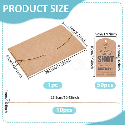 10Pcs Wanna Take A Shot At Being My Groomsmen Proposal Cards Bottle Tags AJEW-NB0006-71-1