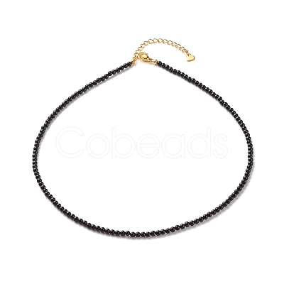 Natural Dyed & Heated Black Agate Beaded Necklaces for Women NJEW-JN03789-06-1