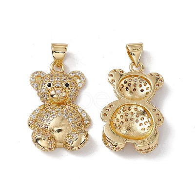 Brass Micro Pave Cubic Zirconia Pendants KK-B061-16G-1