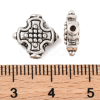 Cross Tibetan Style Alloy Beads X-TIBEB-ZN-3284-AS-RS-1