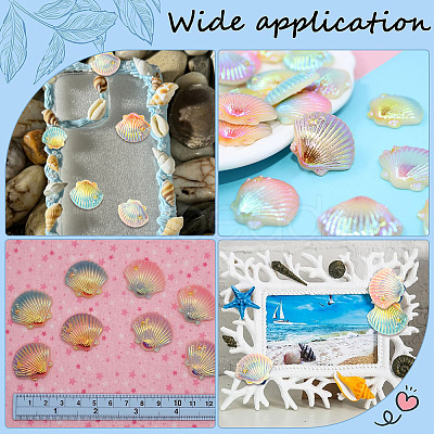40Pcs 4 Colors Opaque Resin Cabochons CRES-SC0003-11-1