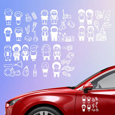 Plastic Reflective Vinyl Car Stickers STIC-WH0036-012-1