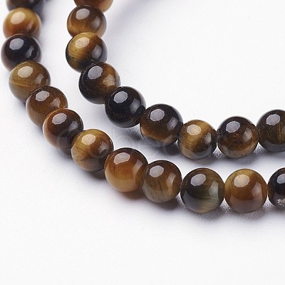 Natural Tiger Eye Beads Strands X-GSR4mmC014-AB+-1