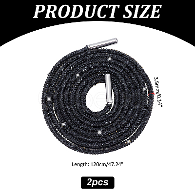 Rubber Rhinestone Shoelaces AJEW-WH0752-498E-1