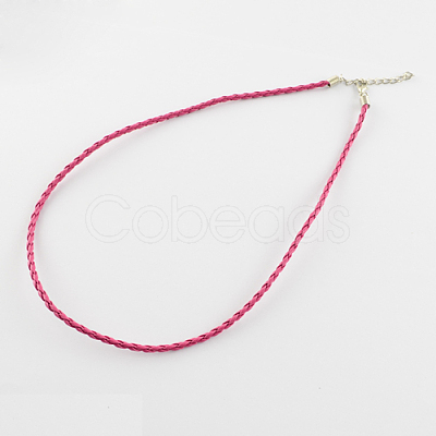 Trendy Braided Imitation Leather Necklace Making NJEW-S105-005-1