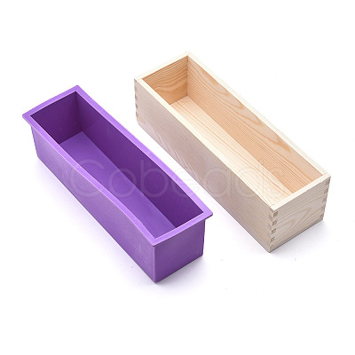 Rectangular Pine Wood Soap Molds Sets DIY-F057-04B-1