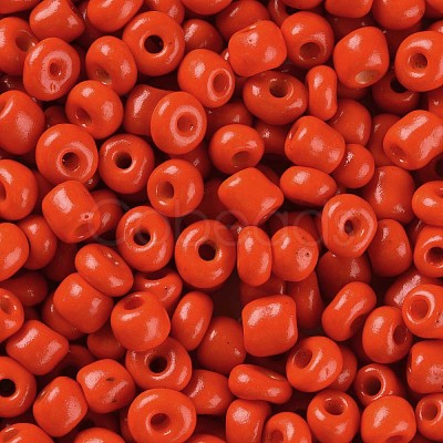 Baking Paint 6/0 Glass Seed Beads SEED-S004-Y5-1