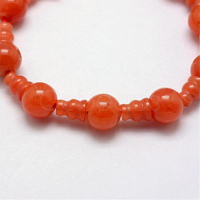 Natural Red Aventurine 3-Hole Guru Bead Strands G-K149-21-1