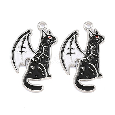 Alloy with Black Enamel Pendants AL-CBA2919-02P-07-1
