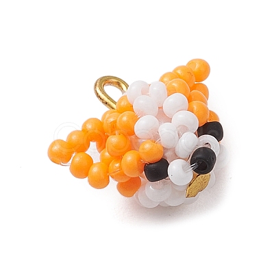 2Pcs 2 Styles Glass Seed Beaded Pendants PALLOY-MZ00474-1