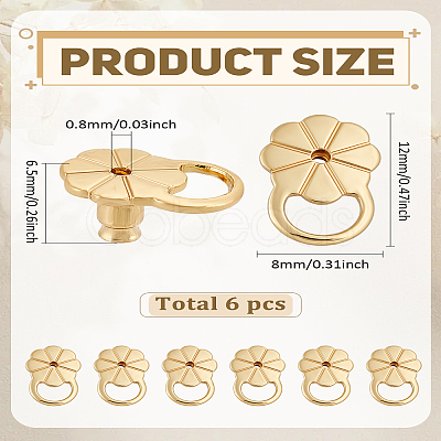 6Pcs Brass Ear Nuts KK-LP0004-01G-1