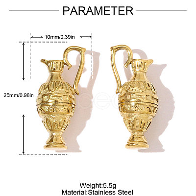 304 Stainless Steel Pendants STAS-OY007-42G-1