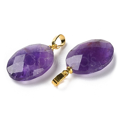 Natural Amethyst Pendants G-E603-03G-02-1