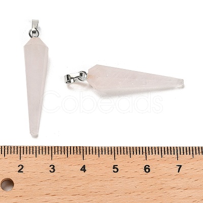 Natural Rose Quartz Pointed Pendants G-D089-01P-06-1