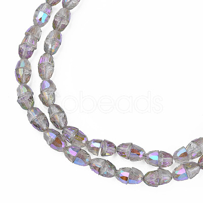 Electroplate Transparent Glass Beads Strands EGLA-N002-35-C01-1