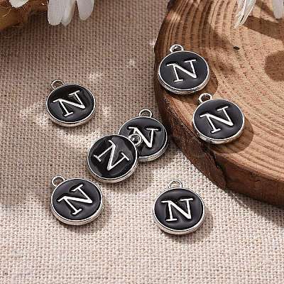 Platinum Plated Alloy Charms LS-ENAM-S118-02N-P-1