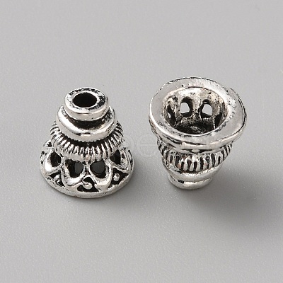 Tibetan Style Alloy Bead Caps FIND-WH0427-94AS-1