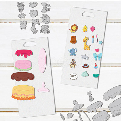 Birthday Animal Cake Carbon Steel Cutting Dies Stencils DIY-WH0309-1957-1