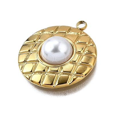 Plastic Pearl Pendants STAS-Q360-03G-G-1