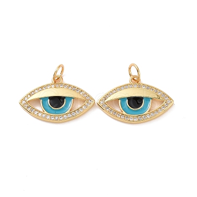 Eye Brass Micro Pave Clear Cubic Zirconia Charms KK-G435-34G-1