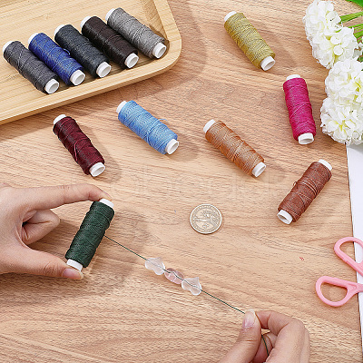 12 Rolls 12 Colors Round Waxed Polyester Twisted Cord YC-CL0001-03B-1