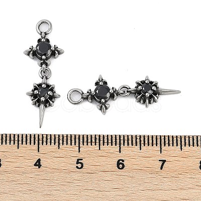 316 Surgical Stainless Steel Micro Pave Cubic Zirconia Pendants STAS-G349-03AS-01-1