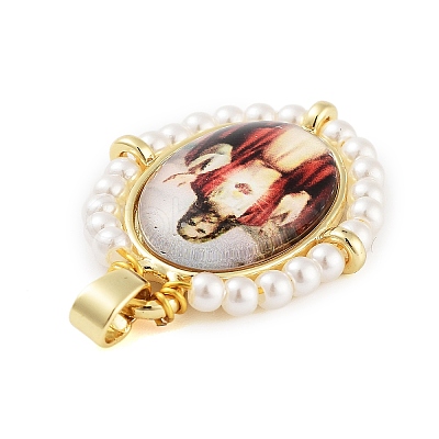 Rack Plating Brass Enamel Pendants KK-C056-07G-07-1