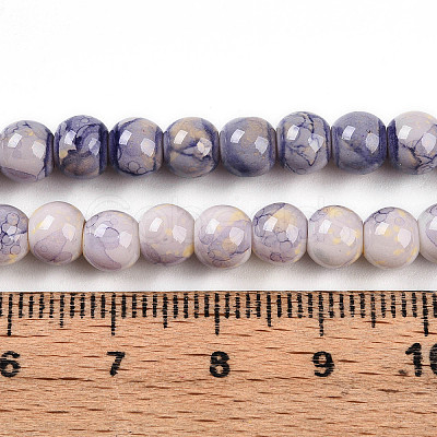 Baking Paint Glass Beads Strands DGLA-N003-6mm-C08-1