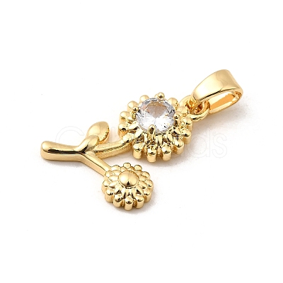 Brass Micro Pave Cubic Zirconia Pendants KK-D408-09KCG-1