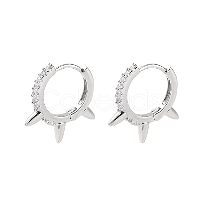 Brass Micro Pave Cubic Zirconia Hoop Earrings EJEW-P259-14P-1