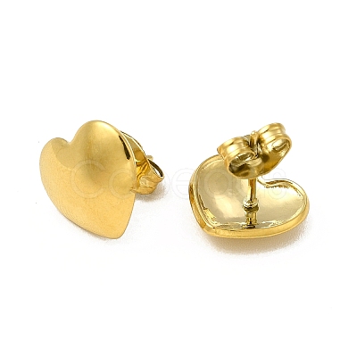 Ion Plating(IP) 304 Stainless Steel Heart Stud Earrings for Women EJEW-I281-07G-1
